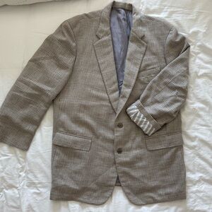 Classic Gray Plaid Men's Blazer